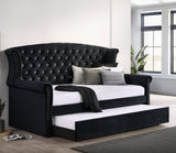 Cama de día tapizada Scarlett Twin con cama nido negra