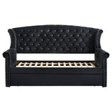 Cama de día tapizada Scarlett Twin con cama nido negra