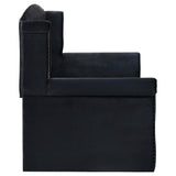 Cama de día tapizada Scarlett Twin con cama nido negra