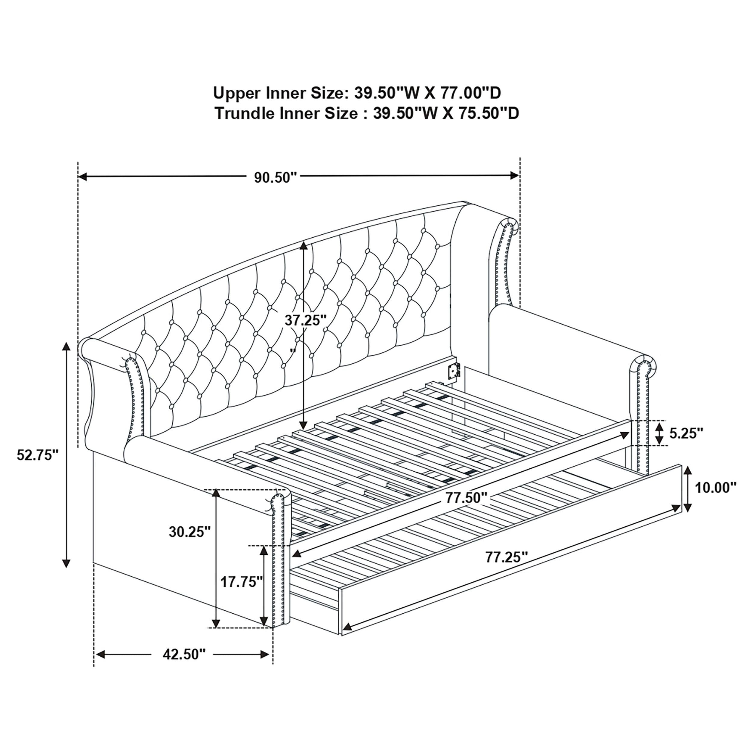 Scarlett Upholstered Twin Daybed with Trundle Black