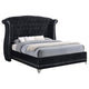 Barzini Upholstered Eastern King Wingback Bed Black