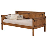 Sofá cama individual Oakdale Wood con cama nido color miel rústico 