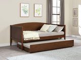 Sofá cama individual Bozeman Wood con cama nido en nogal mediano