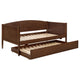 Sofá cama individual Bozeman Wood con cama nido en nogal mediano
