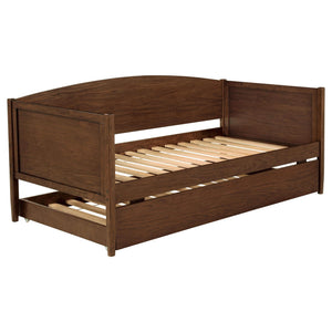 Sofá cama individual Bozeman Wood con cama nido en nogal mediano