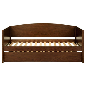 Sofá cama individual Bozeman Wood con cama nido en nogal mediano