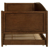 Sofá cama individual Bozeman Wood con cama nido en nogal mediano