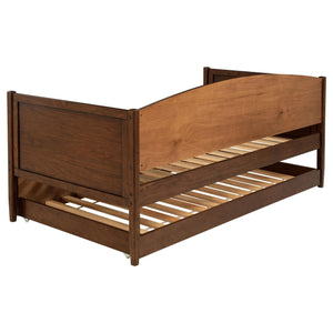 Sofá cama individual Bozeman Wood con cama nido en nogal mediano
