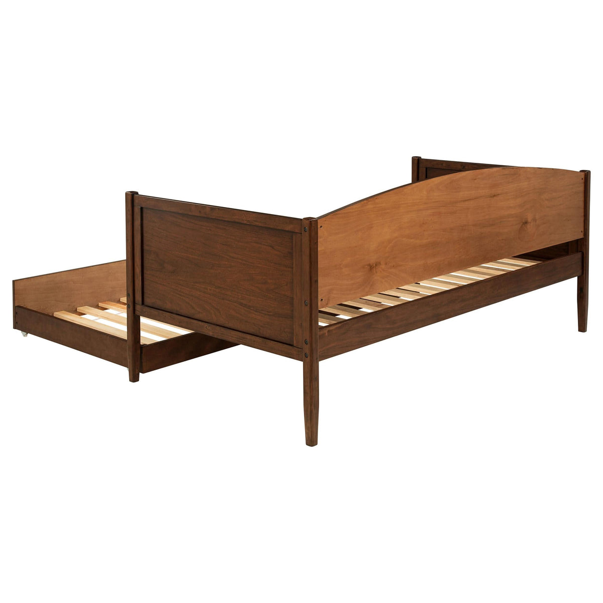 Sofá cama individual Bozeman Wood con cama nido en nogal mediano