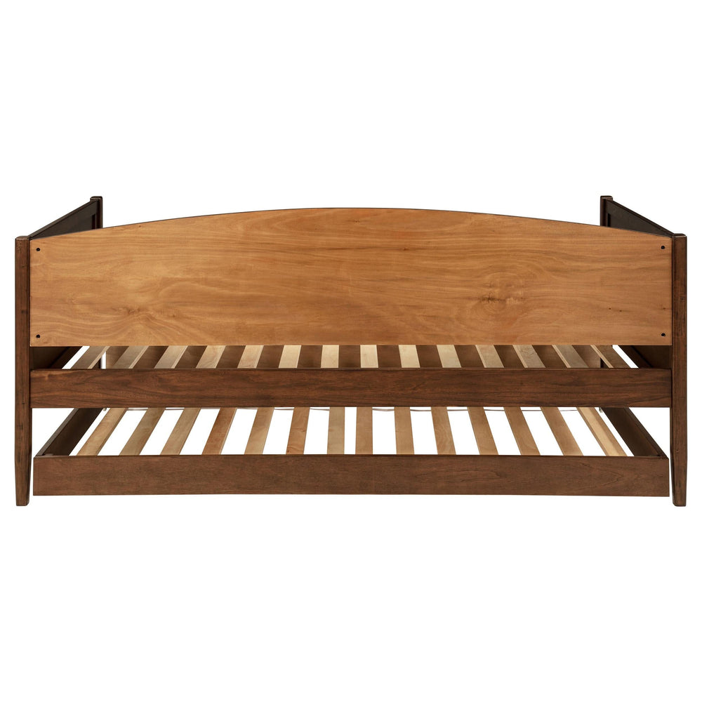 Sofá cama individual Bozeman Wood con cama nido en nogal mediano