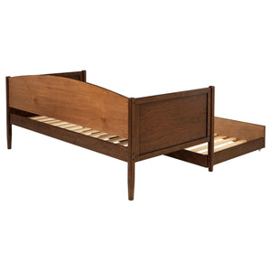 Sofá cama individual Bozeman Wood con cama nido en nogal mediano