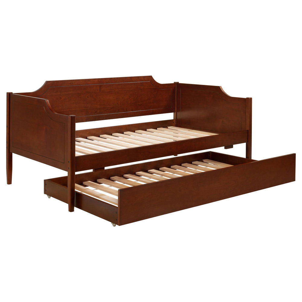 Sofá cama individual Redding Wood con cama nido en cerezo