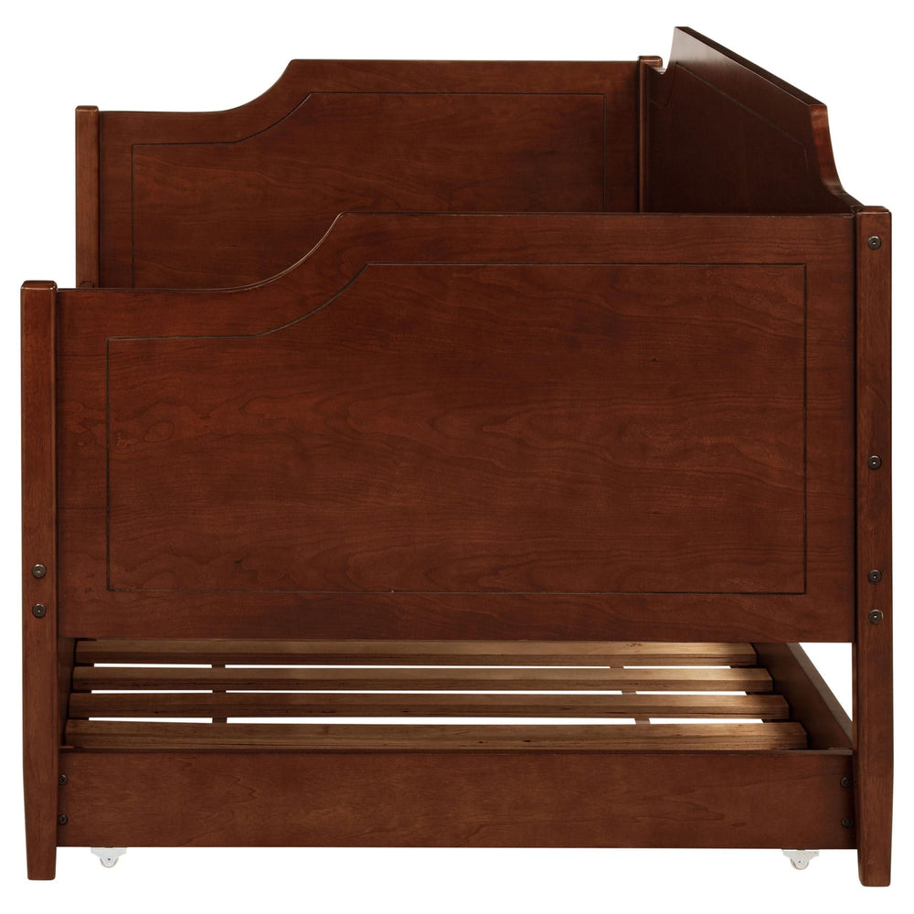 Sofá cama individual Redding Wood con cama nido en cerezo
