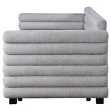 Cama de día tapizada Patricia Boucle con cama nido, color gris
