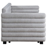 Cama de día tapizada Patricia Boucle con cama nido, color gris
