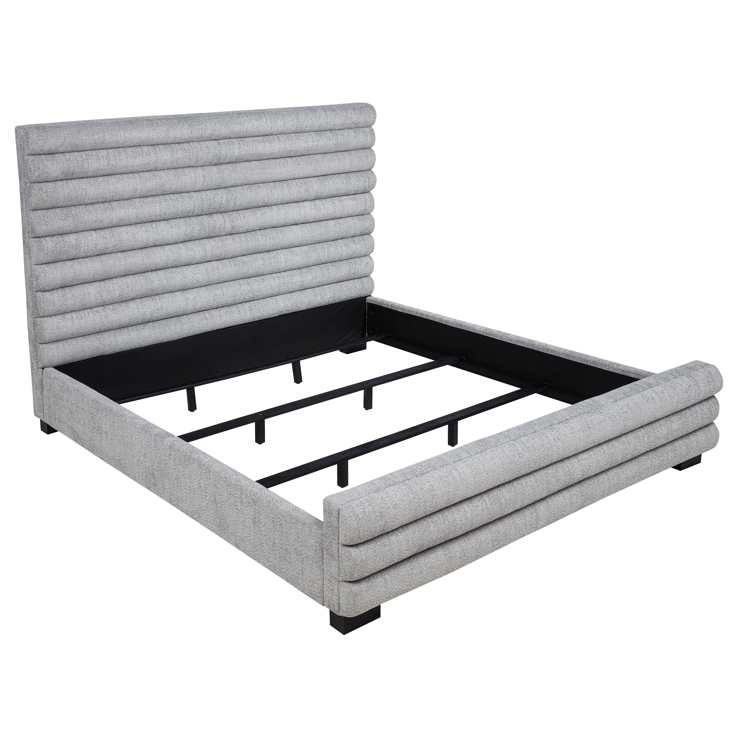 Patricia 58-inch Boucle Upholstered California King Bed Grey