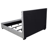 Cama Patricia California King de 58 pulgadas con tapizado en bouclé, color gris