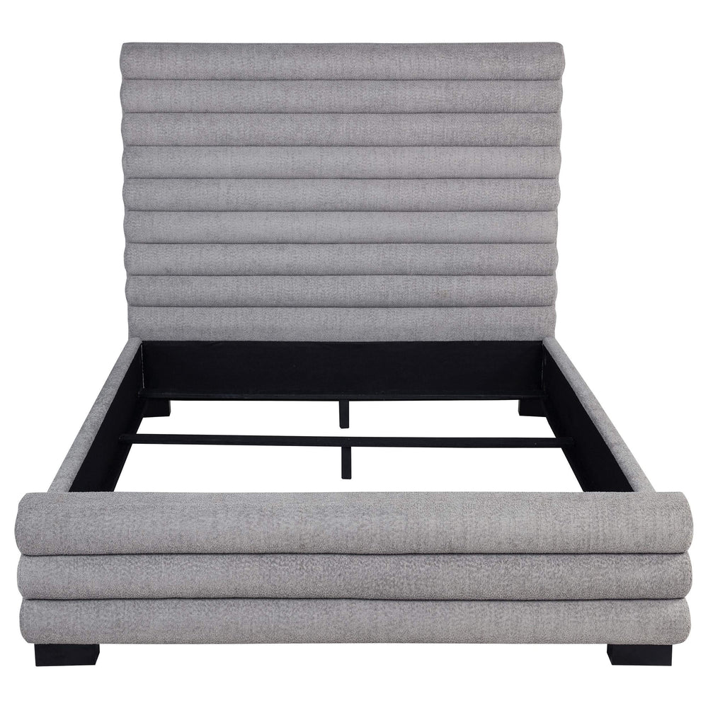 Cama Queen Patricia de 58 pulgadas tapizada en bouclé gris