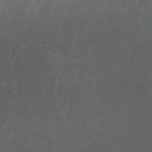 Cama Dorian tapizada en piel sintética gris con paneles completos