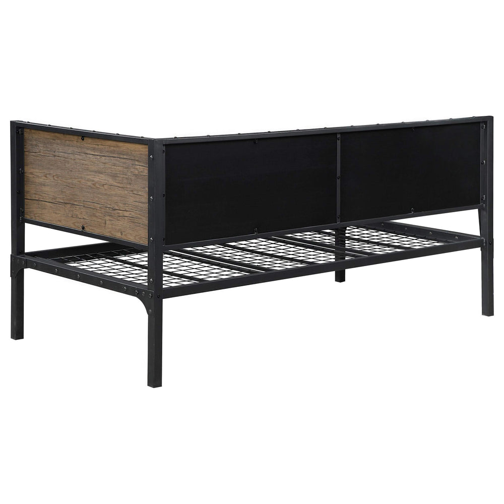 Cama de día doble de metal Getler en color castaño desgastado