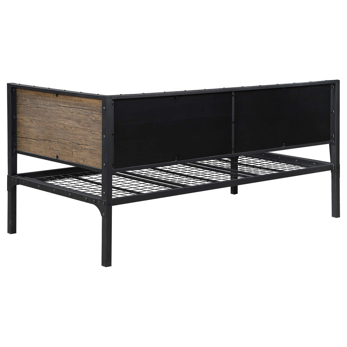 Cama de día doble de metal Getler en color castaño desgastado