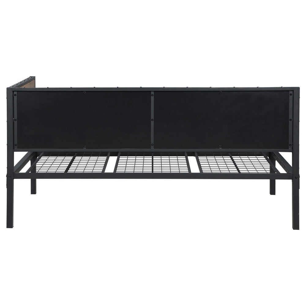Cama de día doble de metal Getler en color castaño desgastado