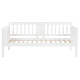 Sofá cama individual Bethany Wood con mesas abatibles, color blanco