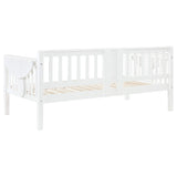 Sofá cama individual Bethany Wood con mesas abatibles, color blanco