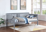 Sofá cama individual Bethany Wood con mesas abatibles, color gris 