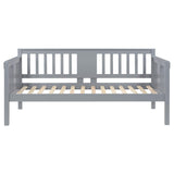 Sofá cama individual Bethany Wood con mesas abatibles, color gris 