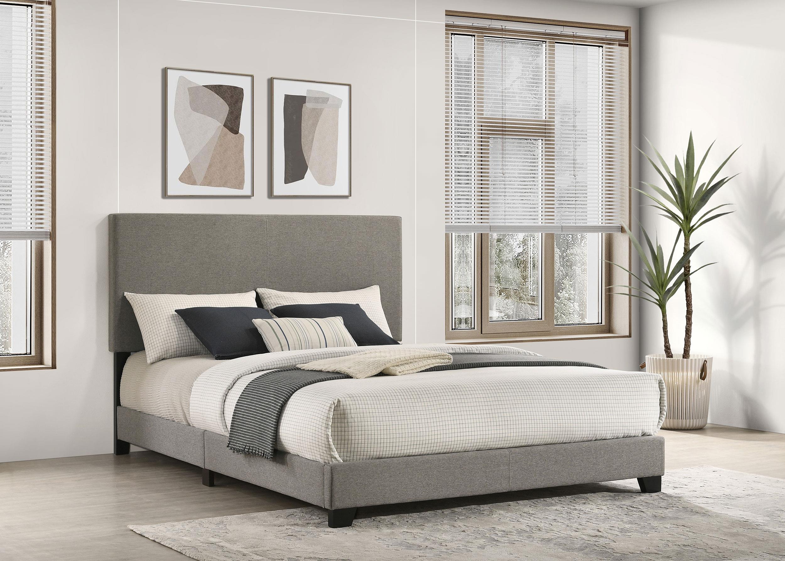 Dorian Fabric Upholstered Queen Panel Bed Taupe