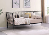 Estructura de cama individual Richland de metal negro mate