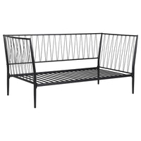 Estructura de cama individual Richland de metal negro mate