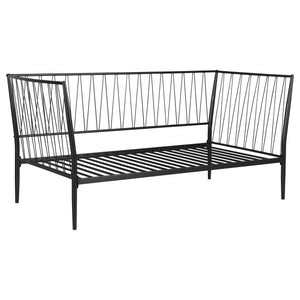 Estructura de cama individual Richland de metal negro mate