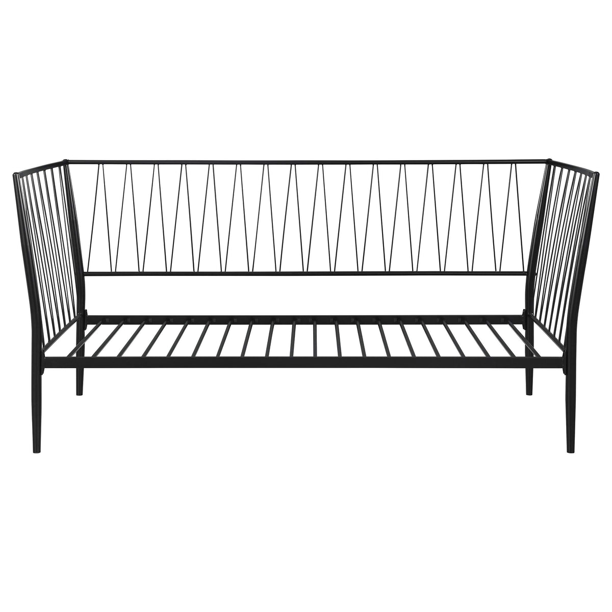 Estructura de cama individual Richland de metal negro mate