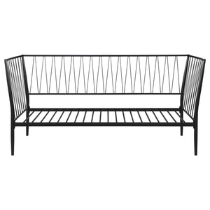 Estructura de cama individual Richland de metal negro mate