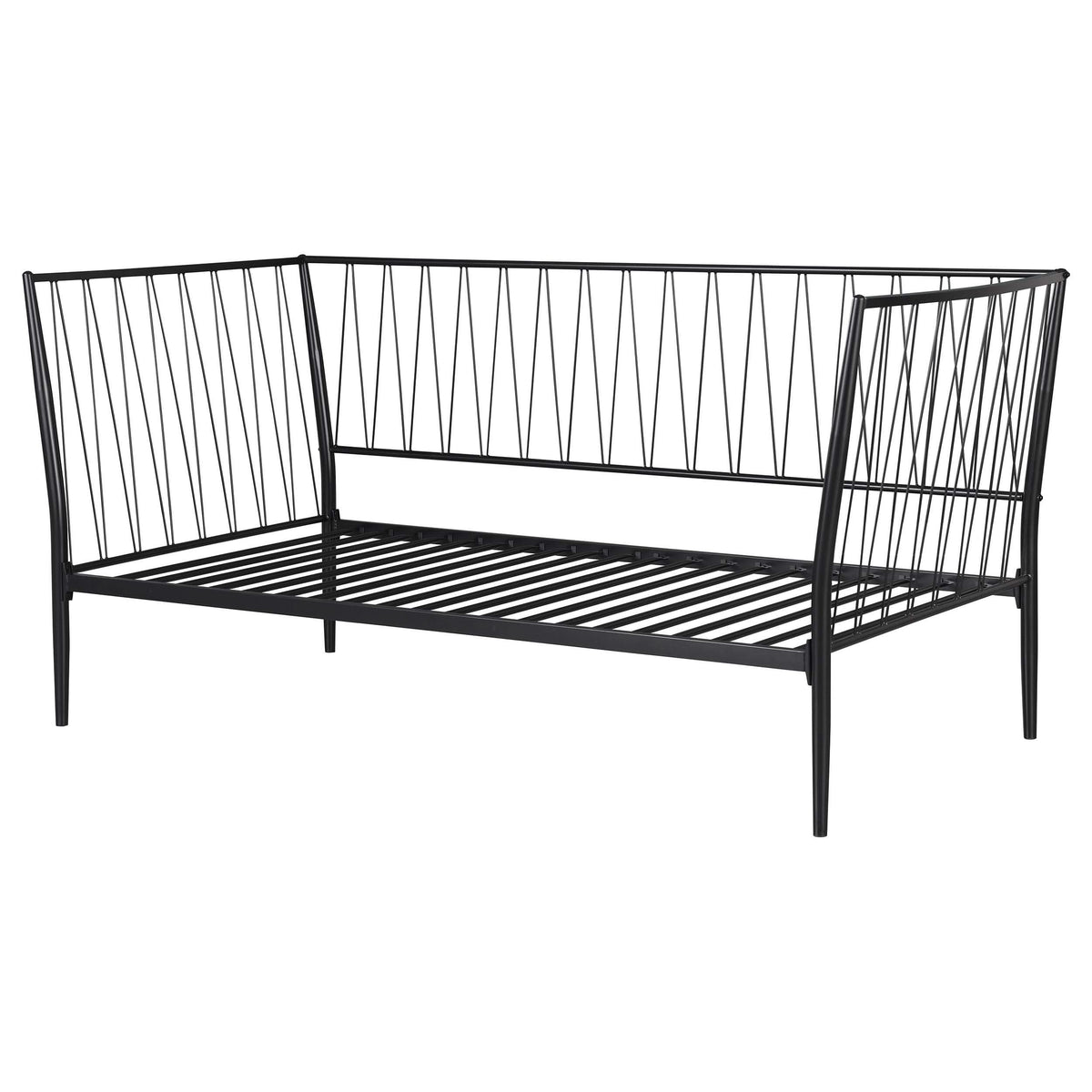 Estructura de cama individual Richland de metal negro mate