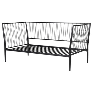 Estructura de cama individual Richland de metal negro mate
