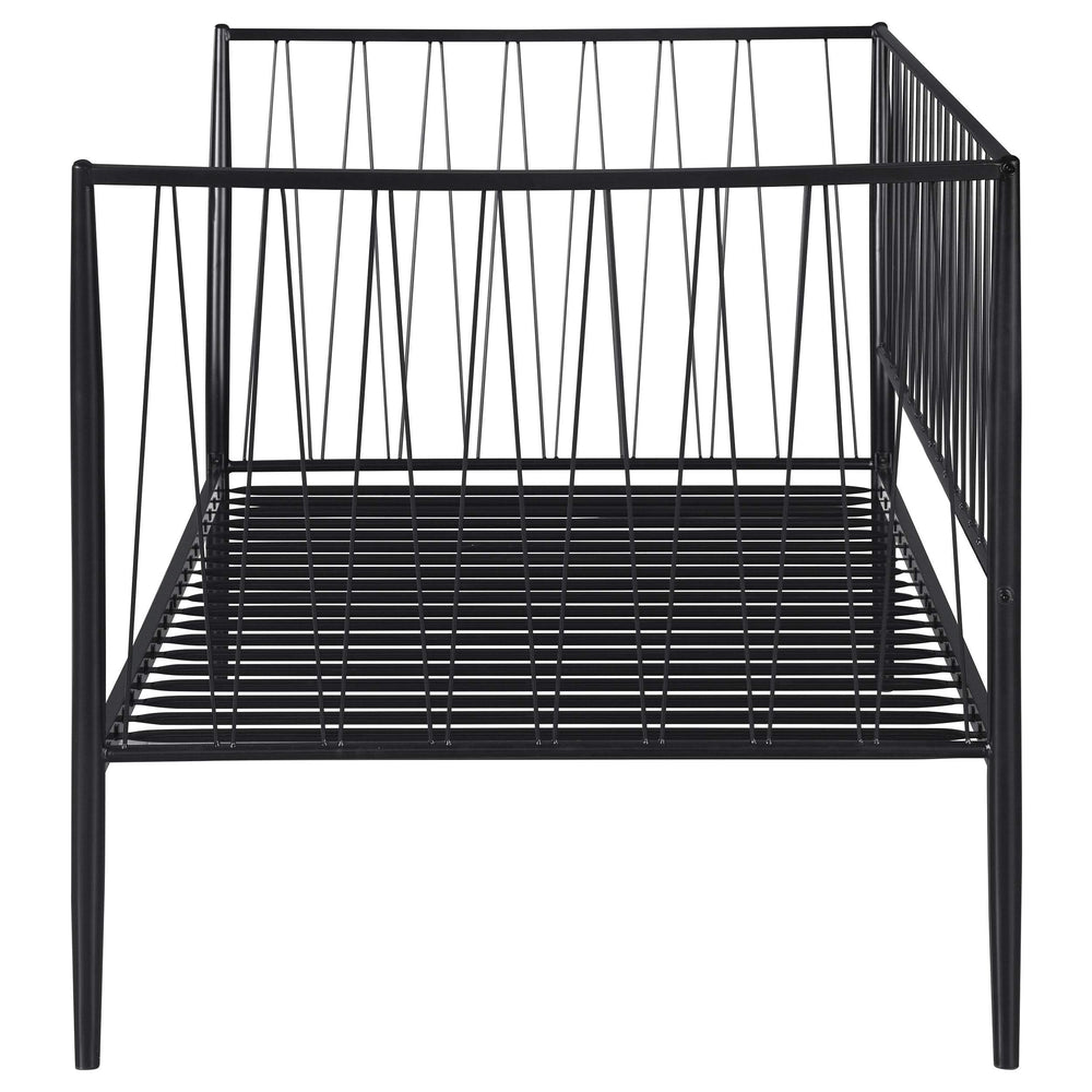 Estructura de cama individual Richland de metal negro mate