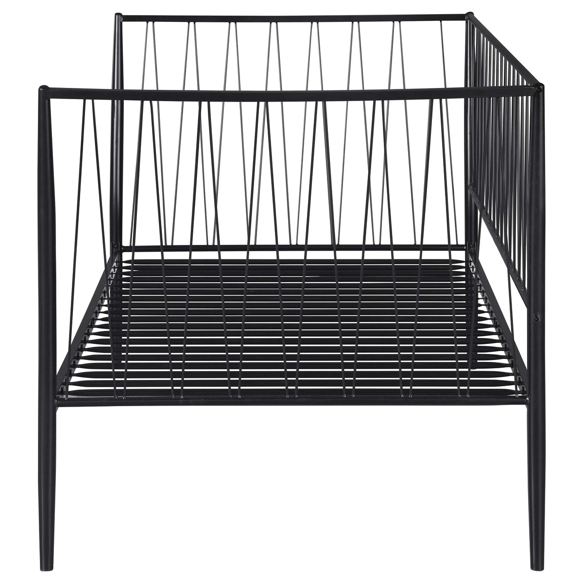 Estructura de cama individual Richland de metal negro mate