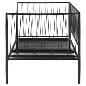 Estructura de cama individual Richland de metal negro mate