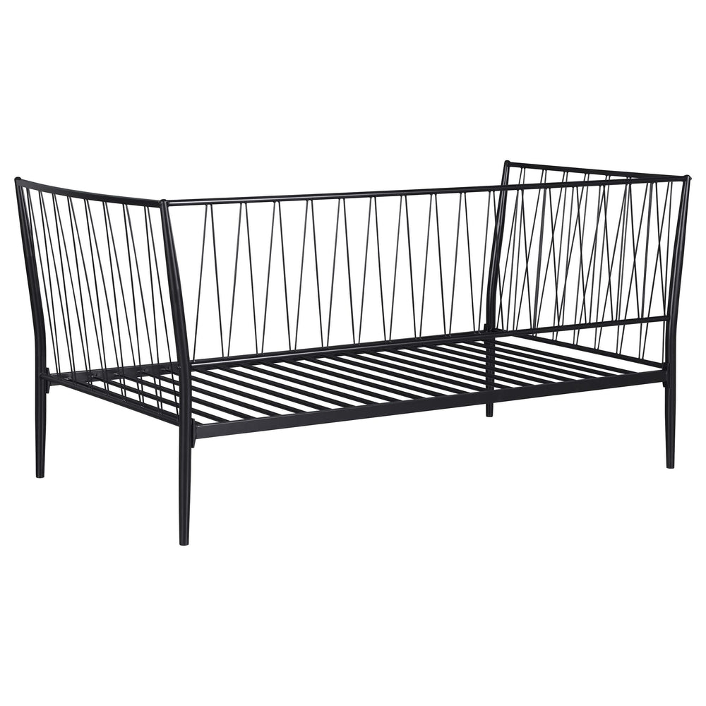 Estructura de cama individual Richland de metal negro mate