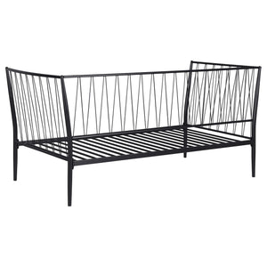 Estructura de cama individual Richland de metal negro mate