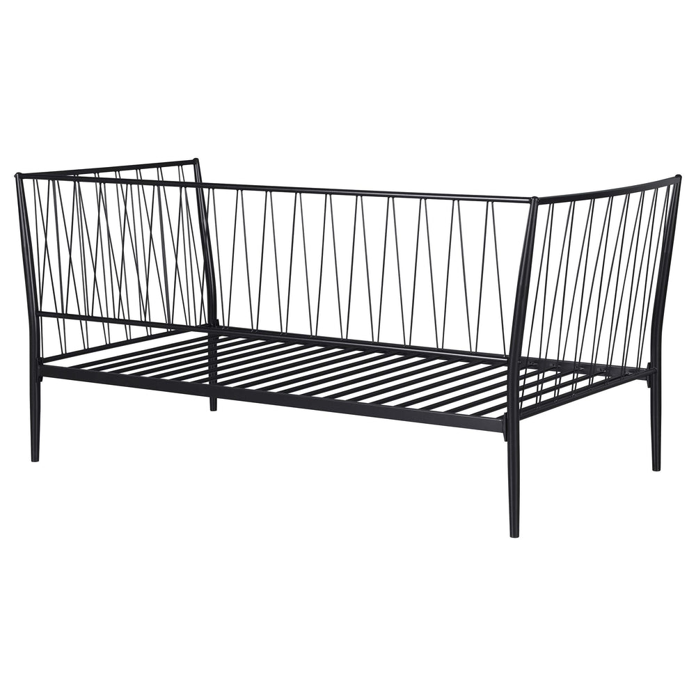 Estructura de cama individual Richland de metal negro mate