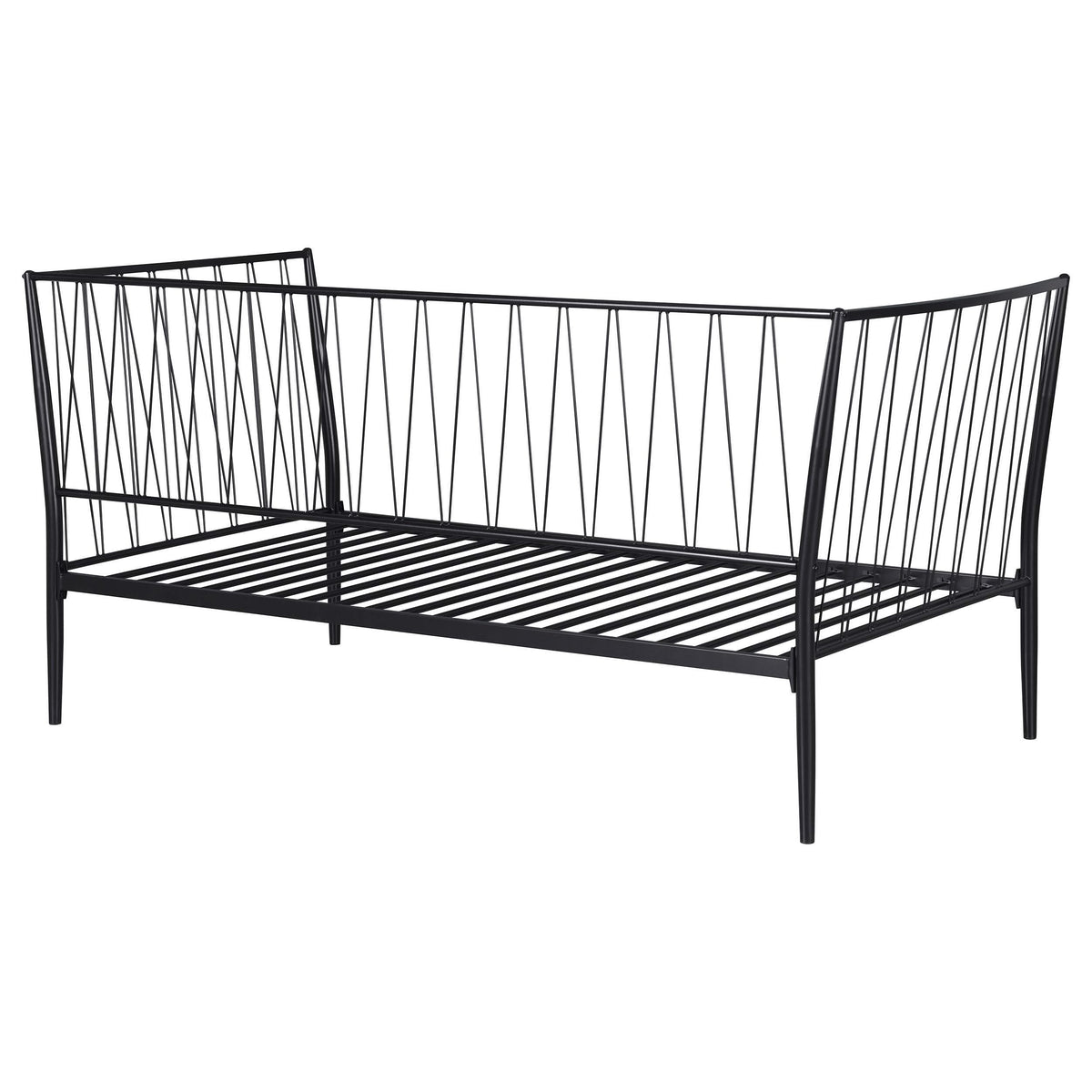 Estructura de cama individual Richland de metal negro mate
