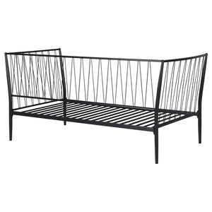 Estructura de cama individual Richland de metal negro mate