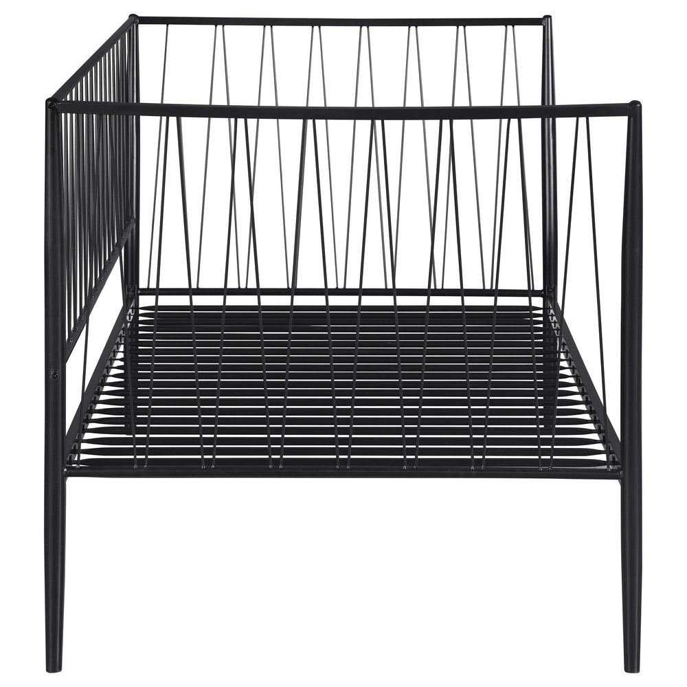 Estructura de cama individual Richland de metal negro mate