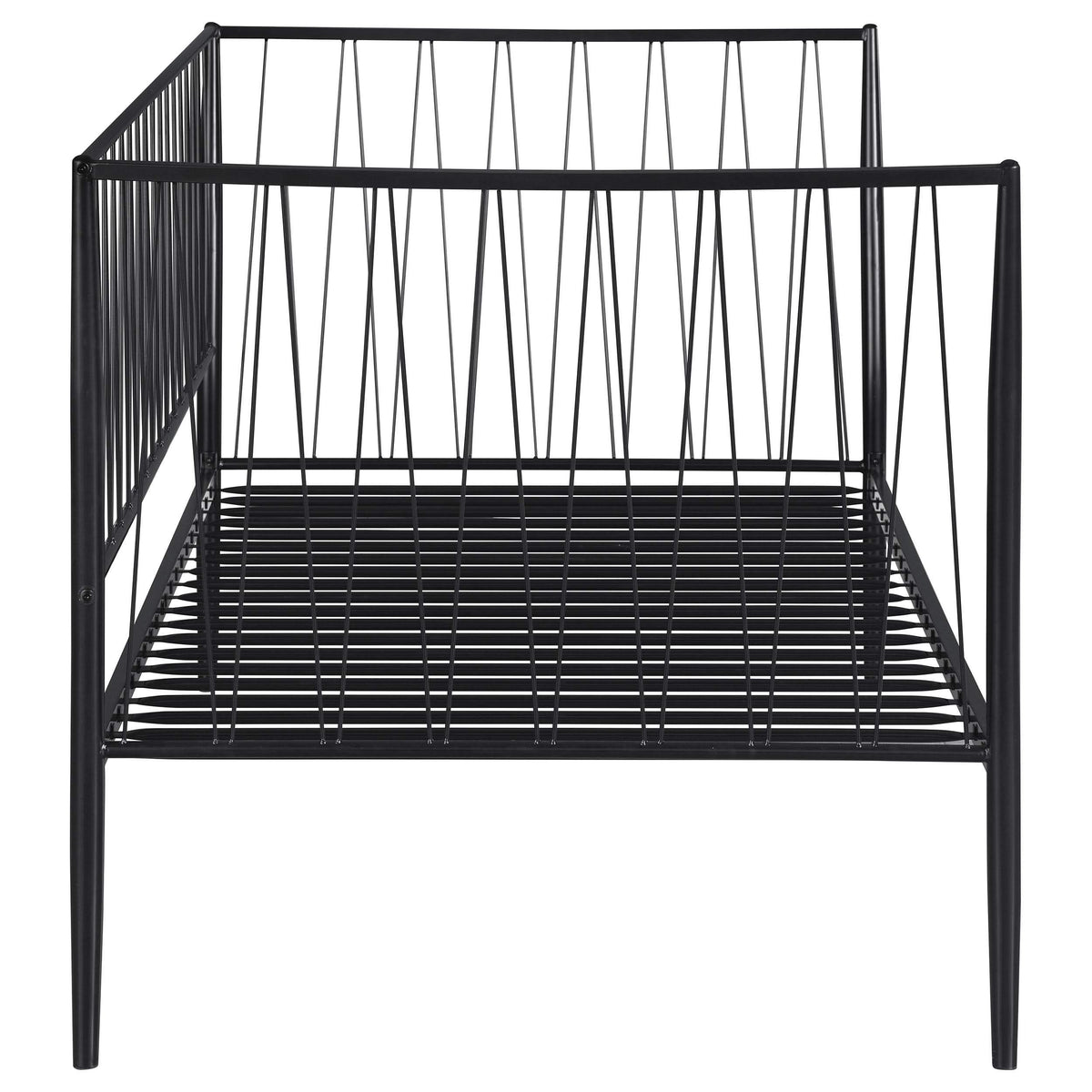 Estructura de cama individual Richland de metal negro mate