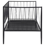 Estructura de cama individual Richland de metal negro mate