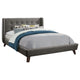 Cama Queen Carrington tapizada con respaldo alto, color gris